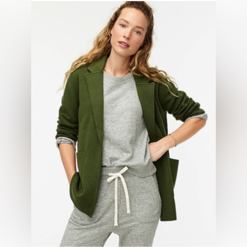 J CREW SCHOOLBOY SWEATER/BLAZER - OLIVE - SZ XL